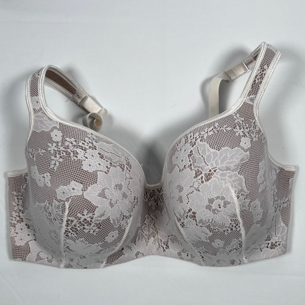 Cacique Balconette 38DDD White Lace‎ Wide Band